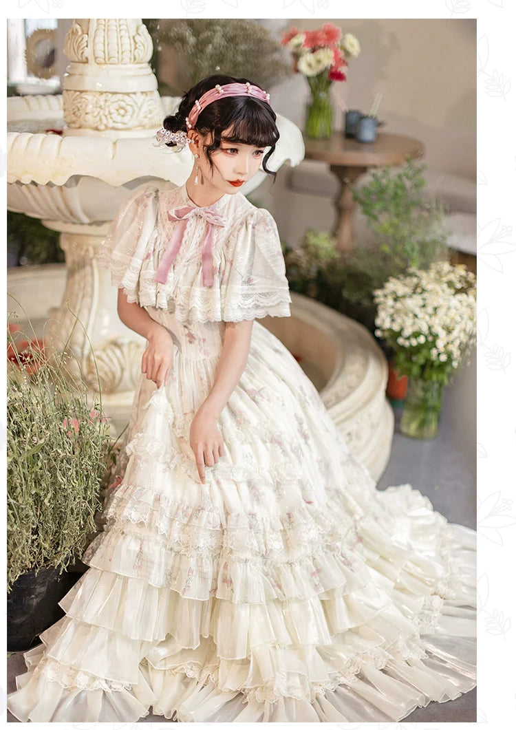 With PUJI~Nanke~Classic Lolita OP Dress Outfit with Edwardian Collar