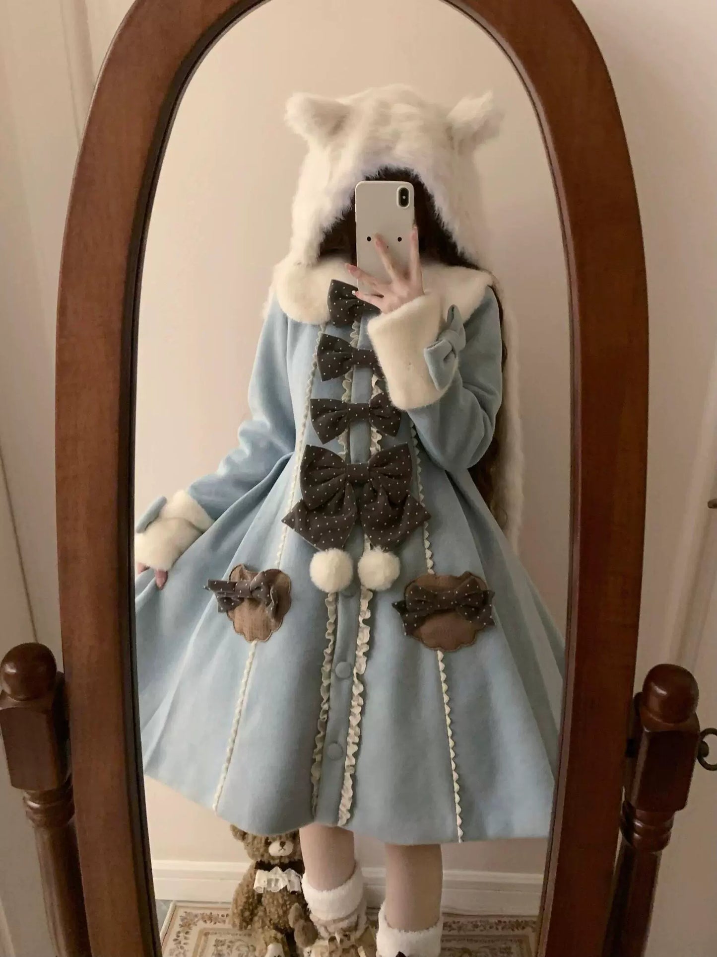 Sakurahime~Sweet Cookie~Sweet Lolita Coat Detachable Cape Pastel Outwear