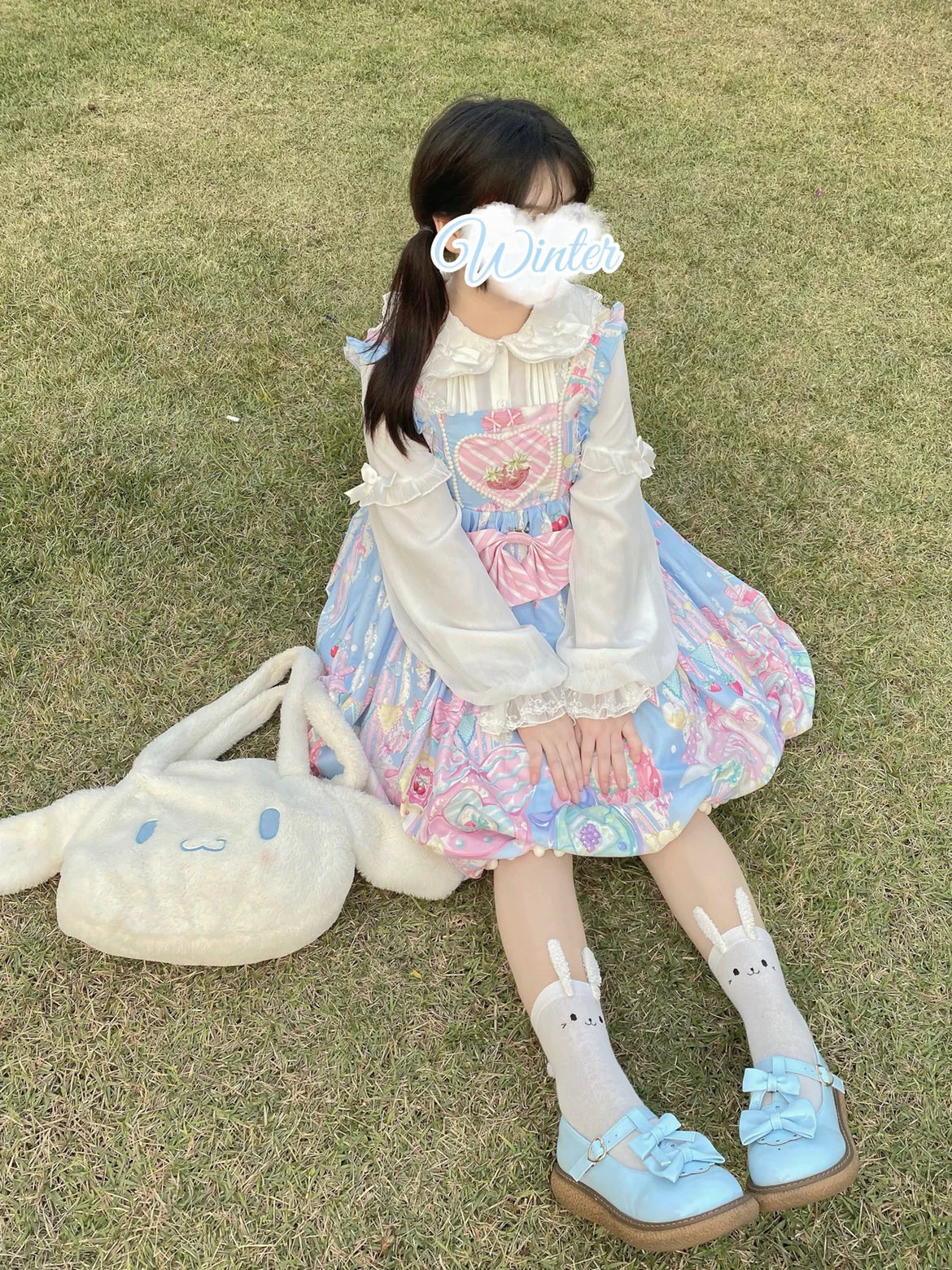 DMFS Lolita~Sweet Lolita Blouse Double-layered Puff Sleeves Lolita Shirt