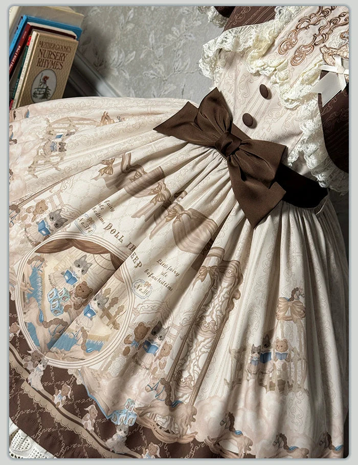 Alice Girl~Sea Salt Fairytale~Sweet Doll-like Lolita OP Animal Printed Lolita Dress