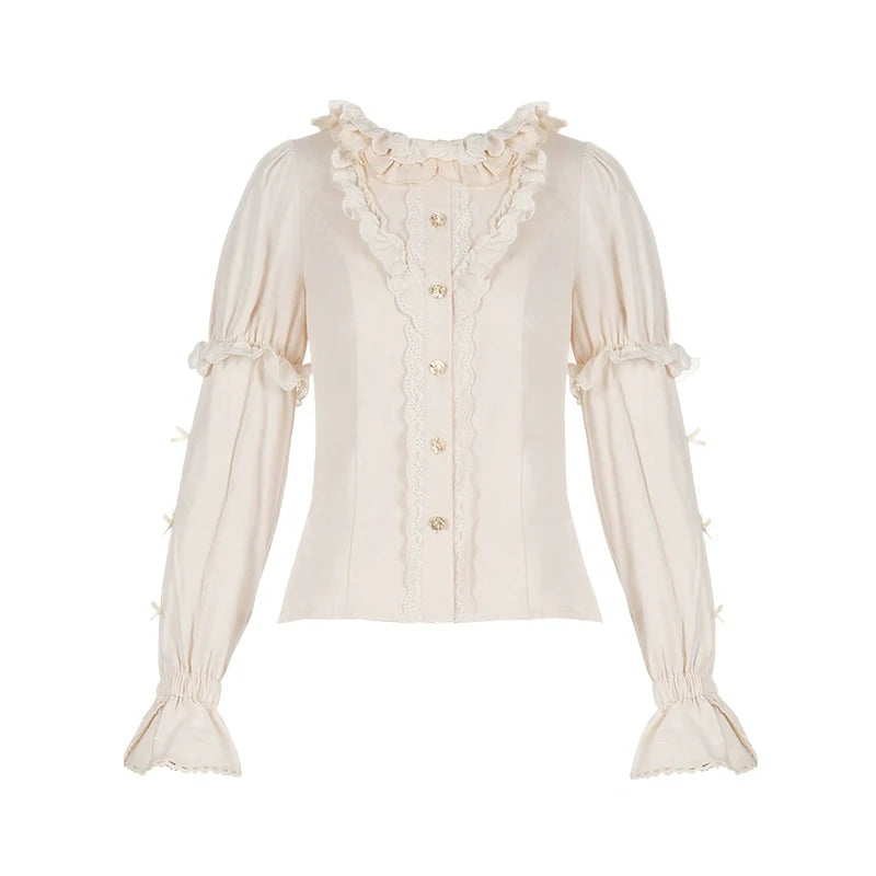 With PUJI~Apple Orchard~Country Lolita SK Embroidered Twins Lolita Top Skirt