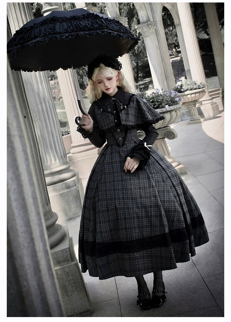 With PUJI~Ming Stationery~Gothic Lolita Bustier Dress and Shawl Set Lolita Blouse