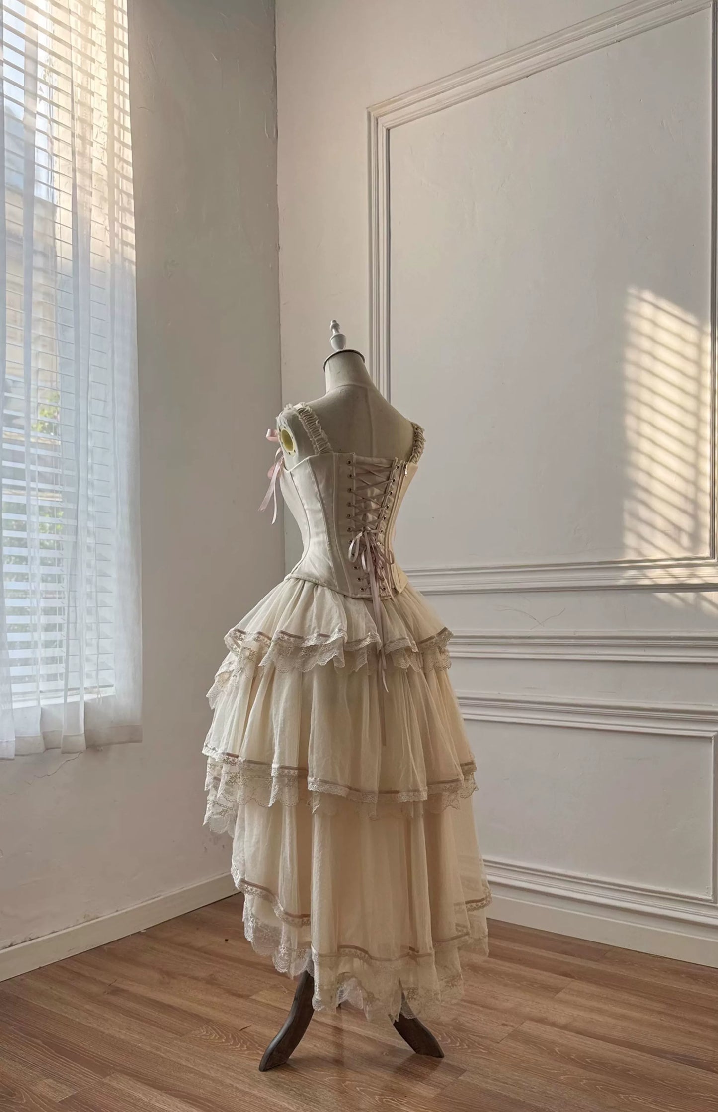 Caramel Antique~Lamp Shadow~Gorgeous Lolita Corset Classic Lolita Skirt Set