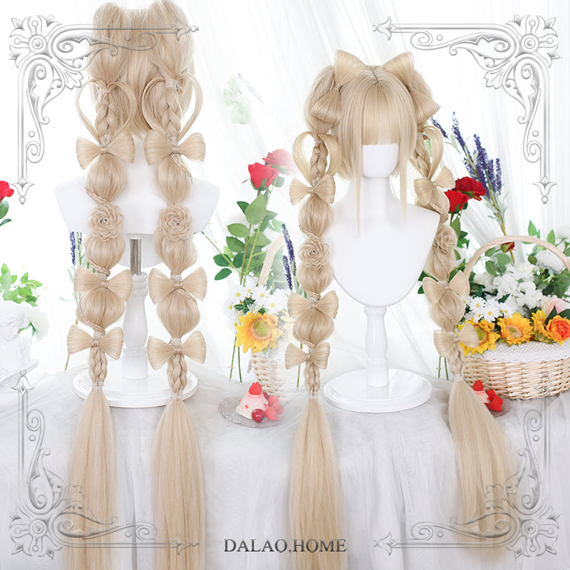 Dalao Home~Long Sweet Lolita Wig With Ponytails