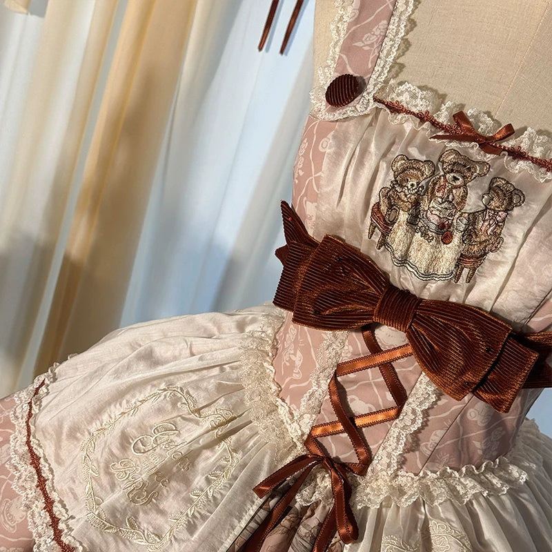 Alice Girl~Bear Castle~Sweet Lolita Dress Natural Waist JSK