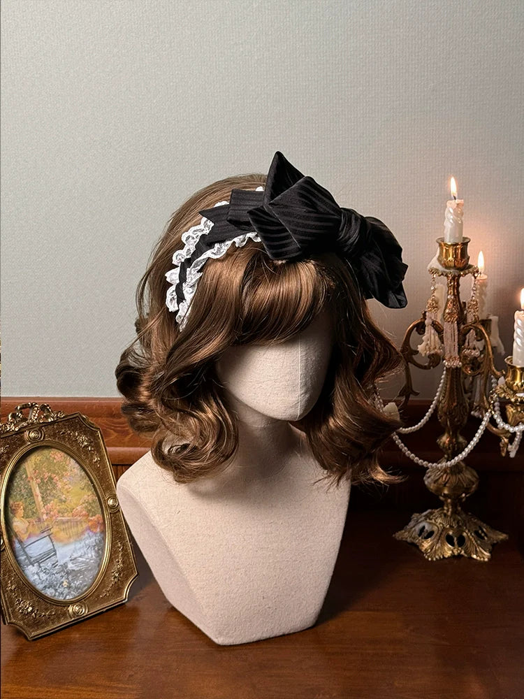 Alice Girl~Arrogant Miss~Sweet Lolita Headband Bow KC Head Accessory