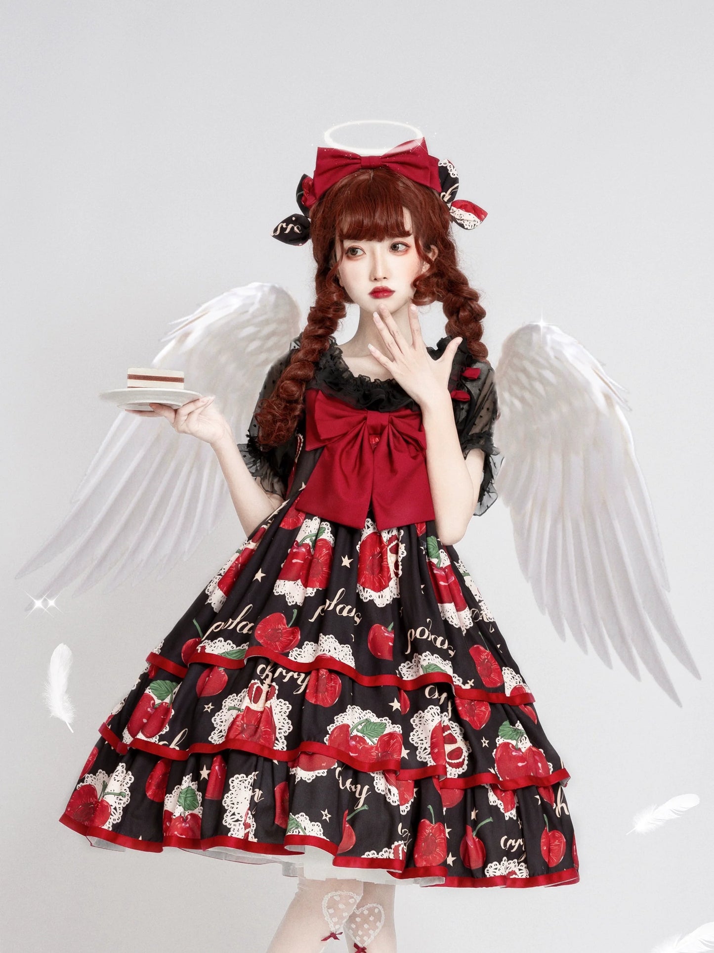 Polaris Lolita~Cherry Crown~Sweet Lolita JSK Three-tiered Dress