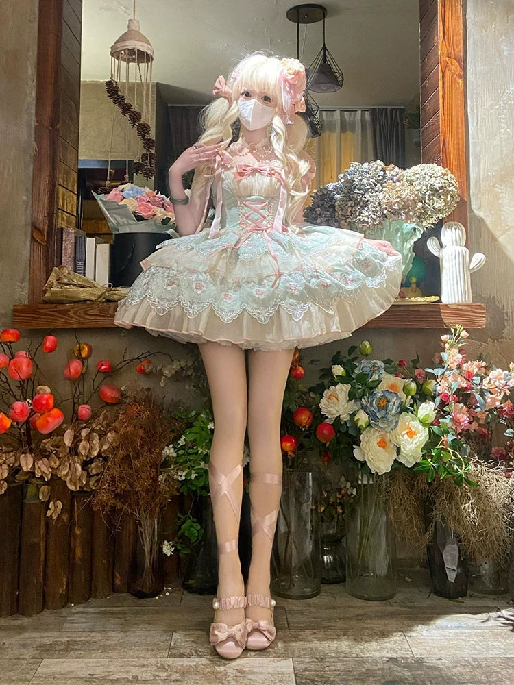 Sakurahime~Sweet Lolita JSK Princess Lolita Dress and Lovely Accessory