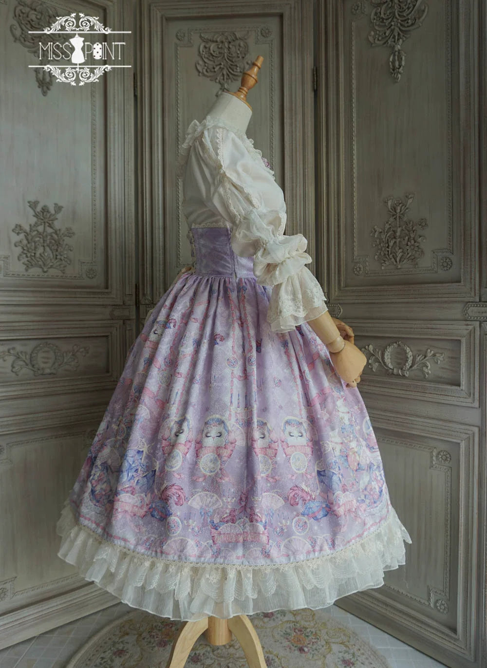 Miss Point~Elizabeth Meow~Classic Lolita Blouse Lotus Root Sleeve Lolita Shirt