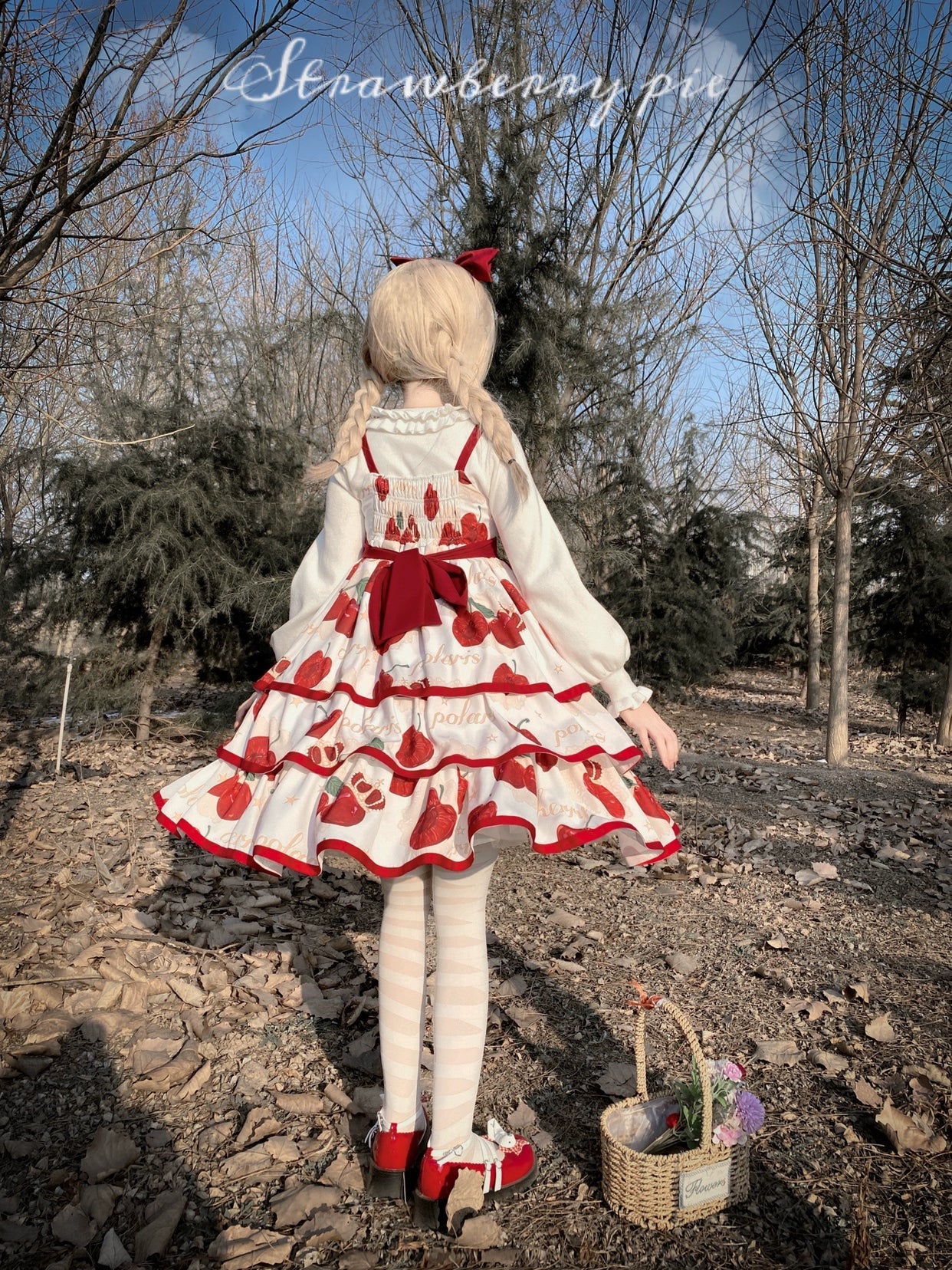 Polaris Lolita~Cherry Crown~Sweet Lolita JSK Three-tiered Dress