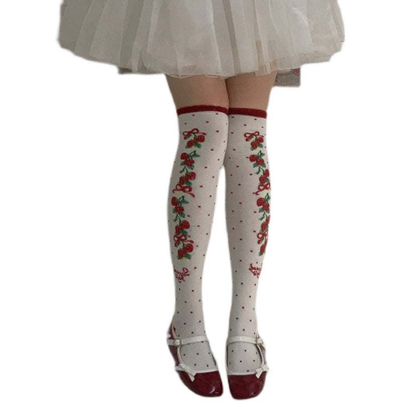 Roji Roji~Autumn Sweet Lolita Cotton Thigh-high Socks