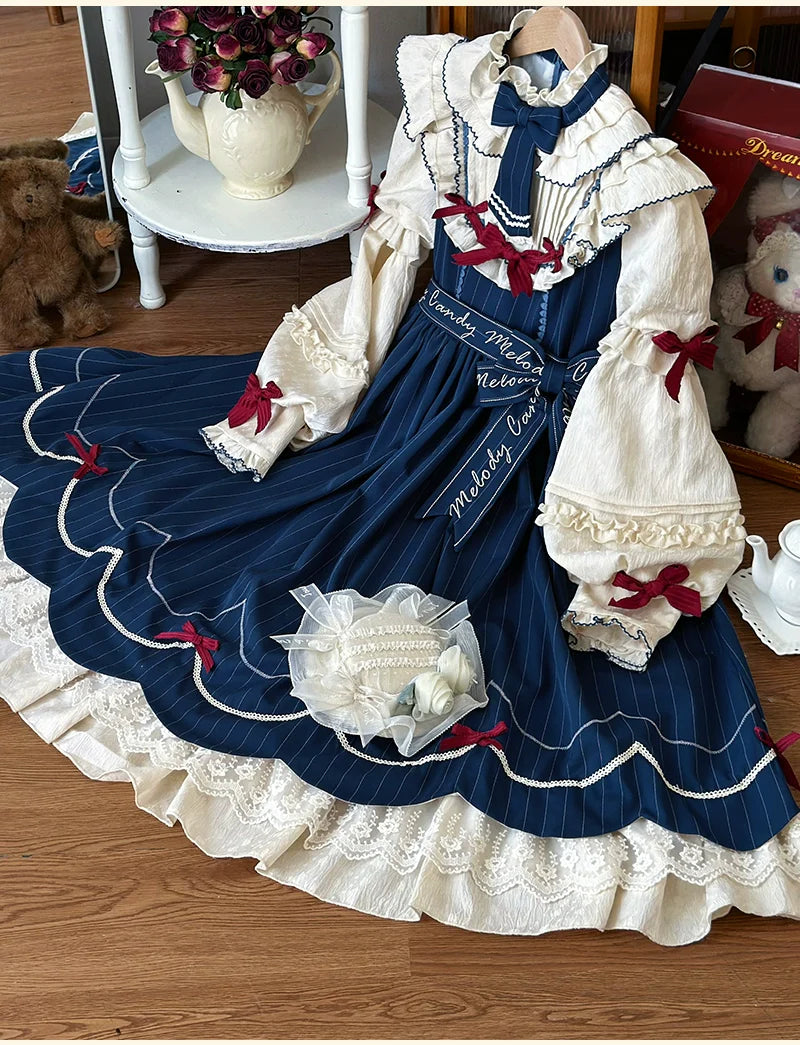 Buling Moon~Sweetheart Puppet~Retro Lolita OP Elegant Daily Lolita Dress