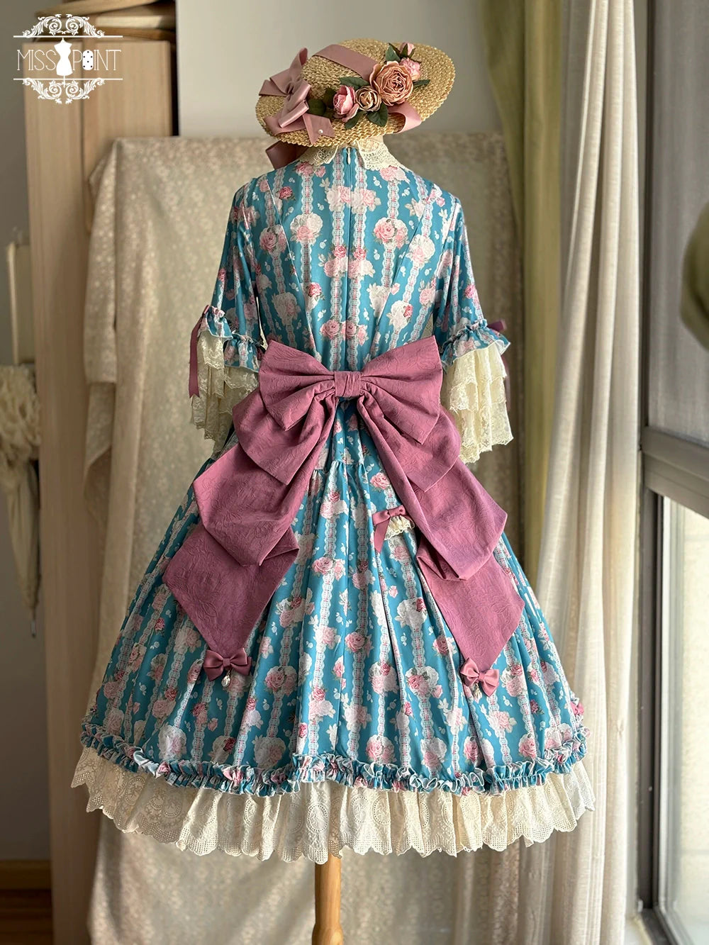 Miss Point~Lilyka Garden~Classic Lolita OP Dress Elegant Floral Wall Princess Sleeve