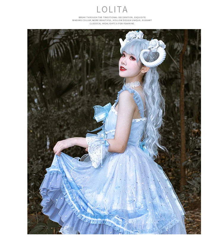 YingLuoFu~Wedding Lolita JSK Suit Printed Classic Lolita Dress