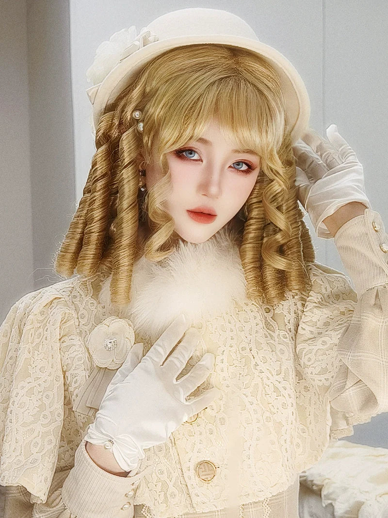 Mabuxi~33CM Sparkling Lolita Wig Roman Curls Gorgeous Court Wig