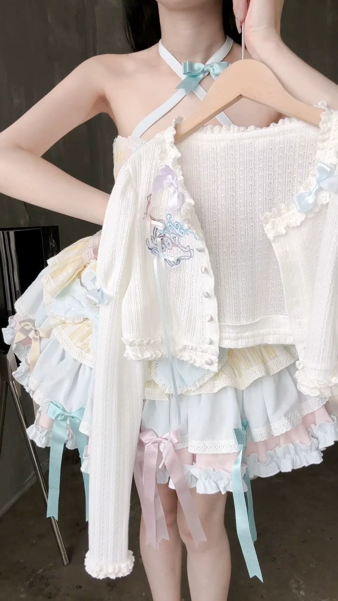 POSHEPOSE~Wish and Girl's Prayer~Sweet Lolita Cardigan Short Knit Sweater