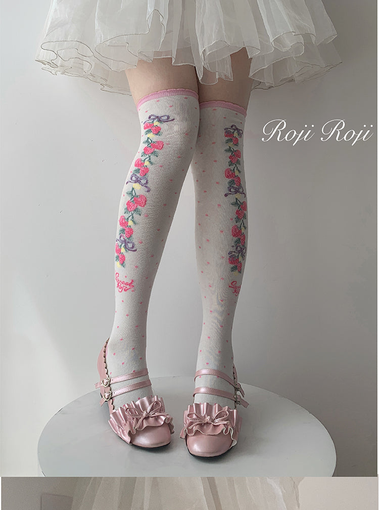 Roji Roji~Autumn Sweet Lolita Cotton Thigh-high Socks