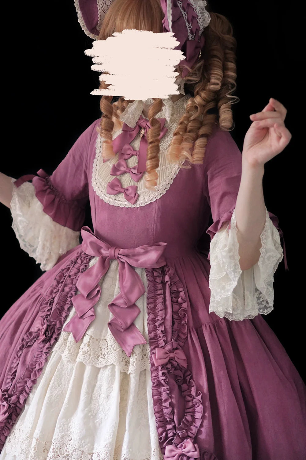 Miss Point~Lilyka Garden~Classic Lolita OP Dress Elegant Floral Wall Princess Sleeve