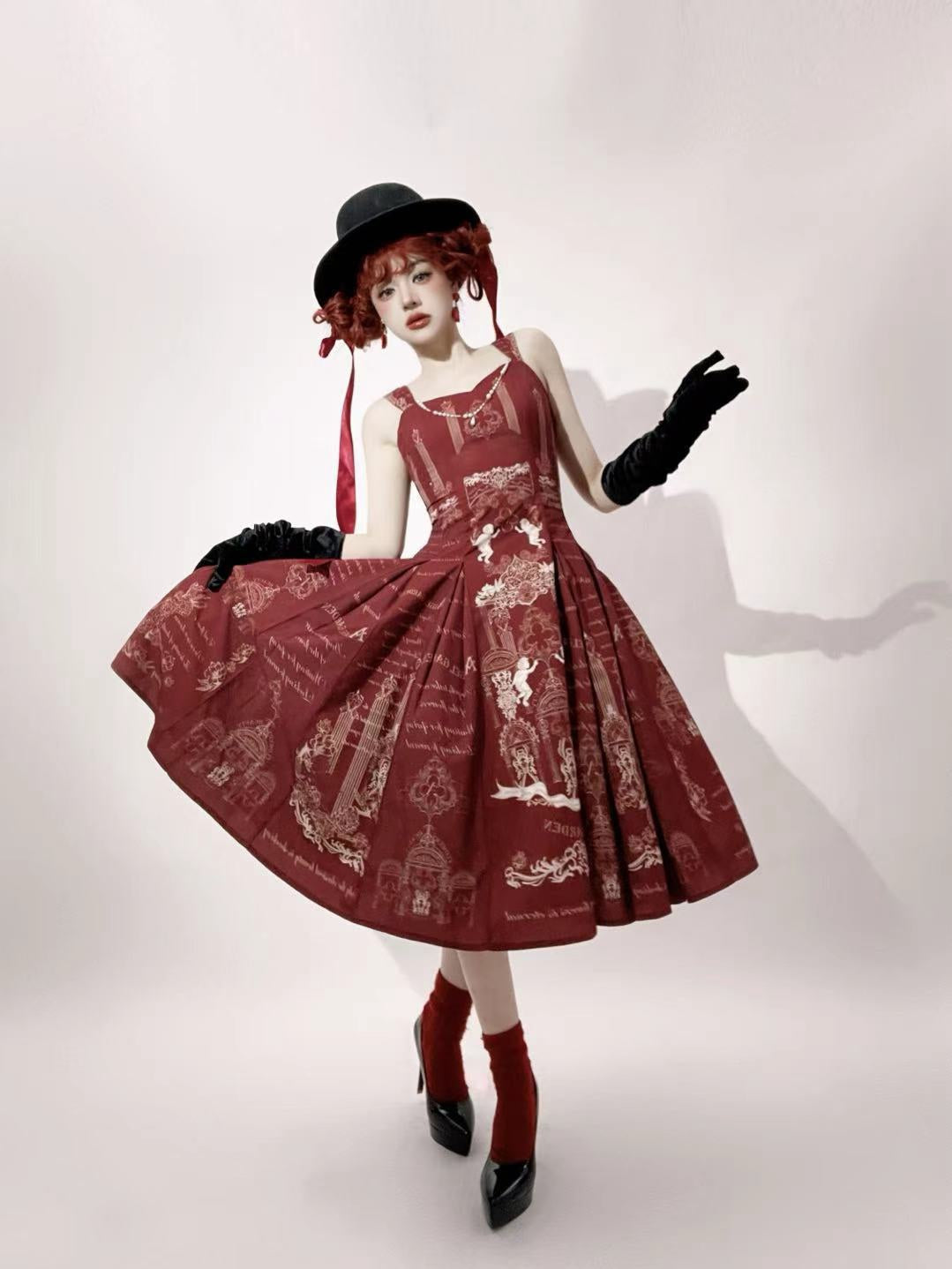 Vault Design~Angel Garden~Elegant Lolita JSK Six-panel Lolita Red Dress