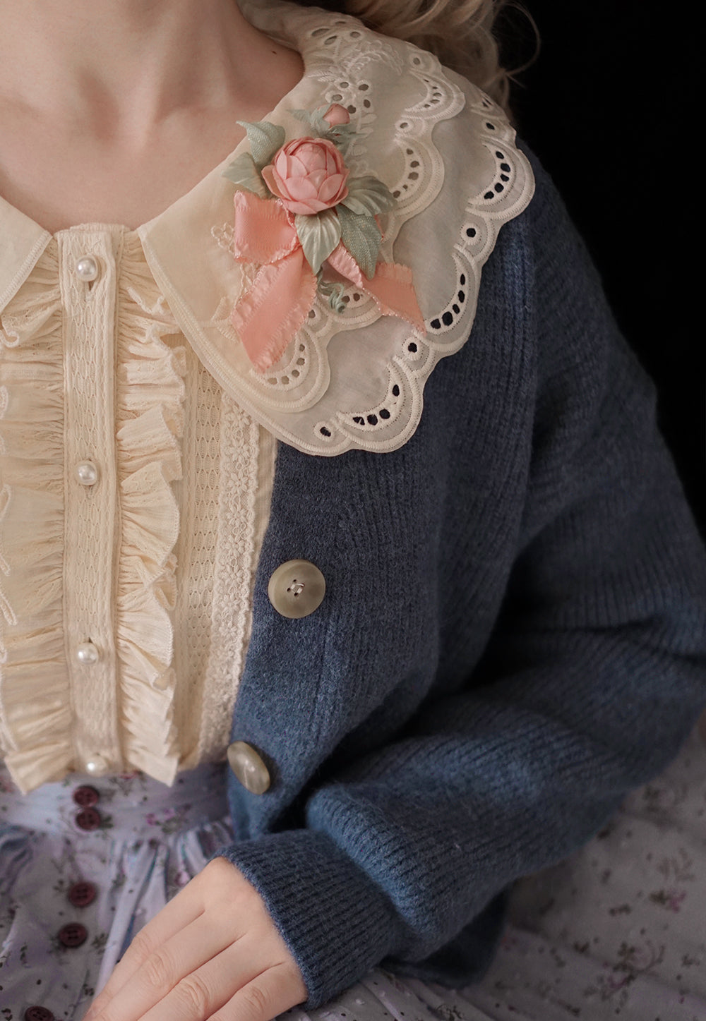 Miss Point~Flowers with Alice~Vintage Lolita Winter Fall Knitted Sweater Coat