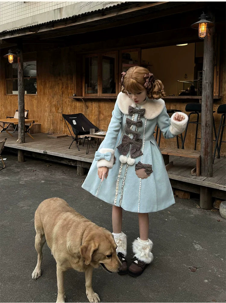 Sakurahime~Sweet Cookie~Sweet Lolita Coat Detachable Cape Pastel Outwear