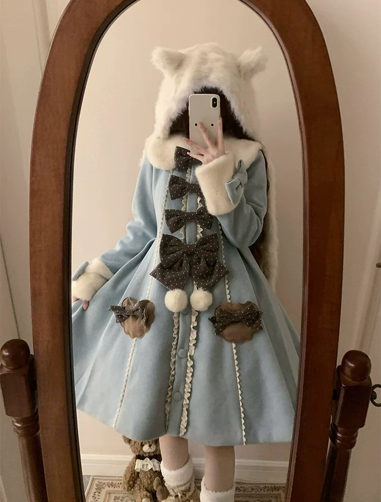 Sakurahime~Sweet Cookie~Sweet Lolita Coat Detachable Cape Pastel Outwear