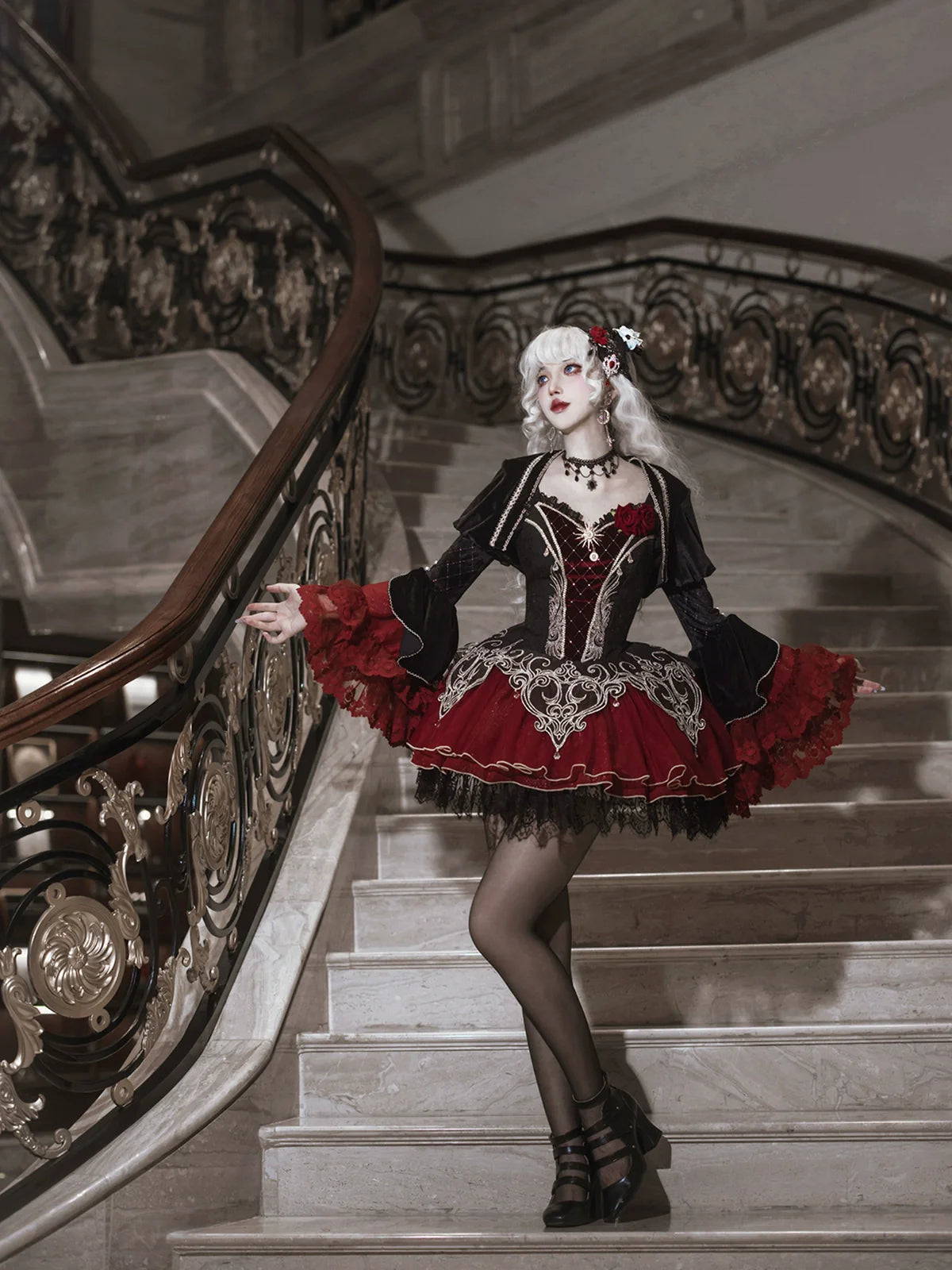 Letters from Unknown Star~Blood Feast~Gothic Lolita JSK Suit Daily Goth Dress