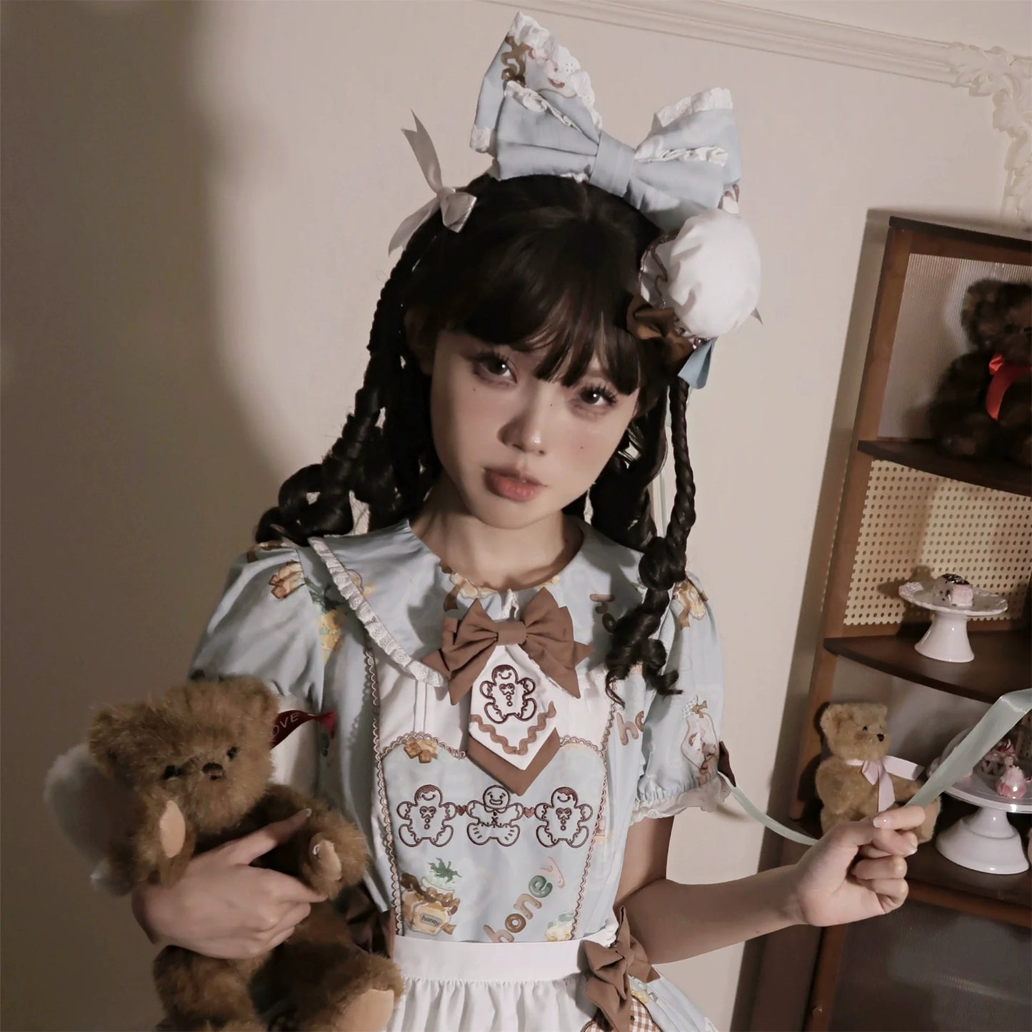 Babyblue~Bear Honey~Sweet Lolita Accessory Gingerbread Man Design