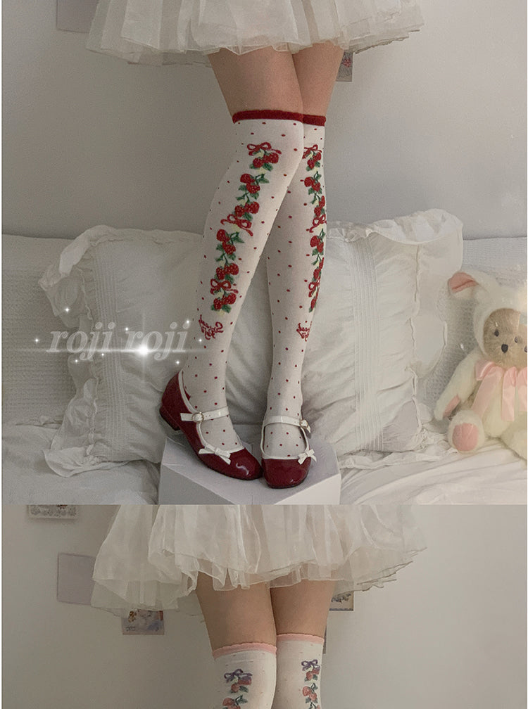 Roji Roji~Autumn Sweet Lolita Cotton Thigh-high Socks