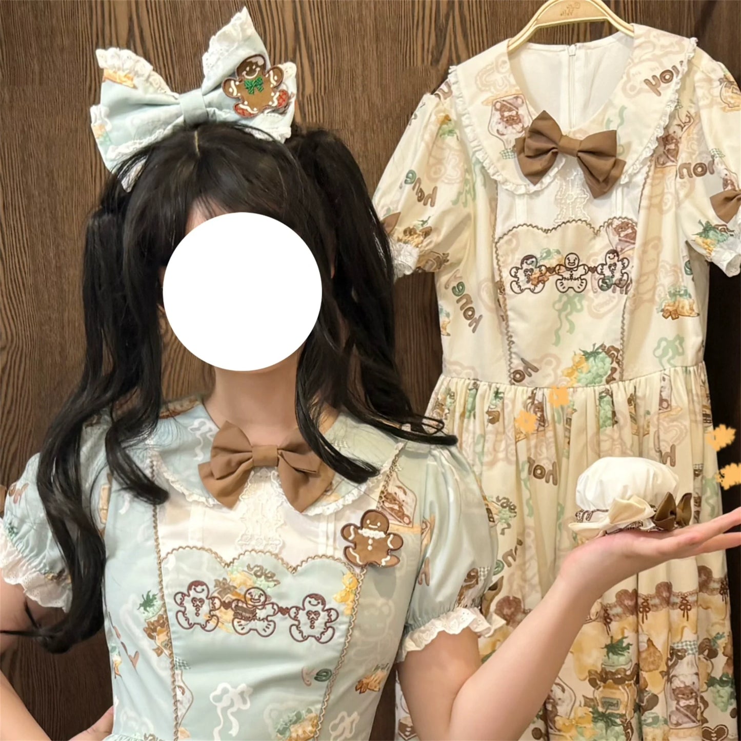 Babyblue~Bear Honey~Sweet Lolita Accessory Gingerbread Man Design