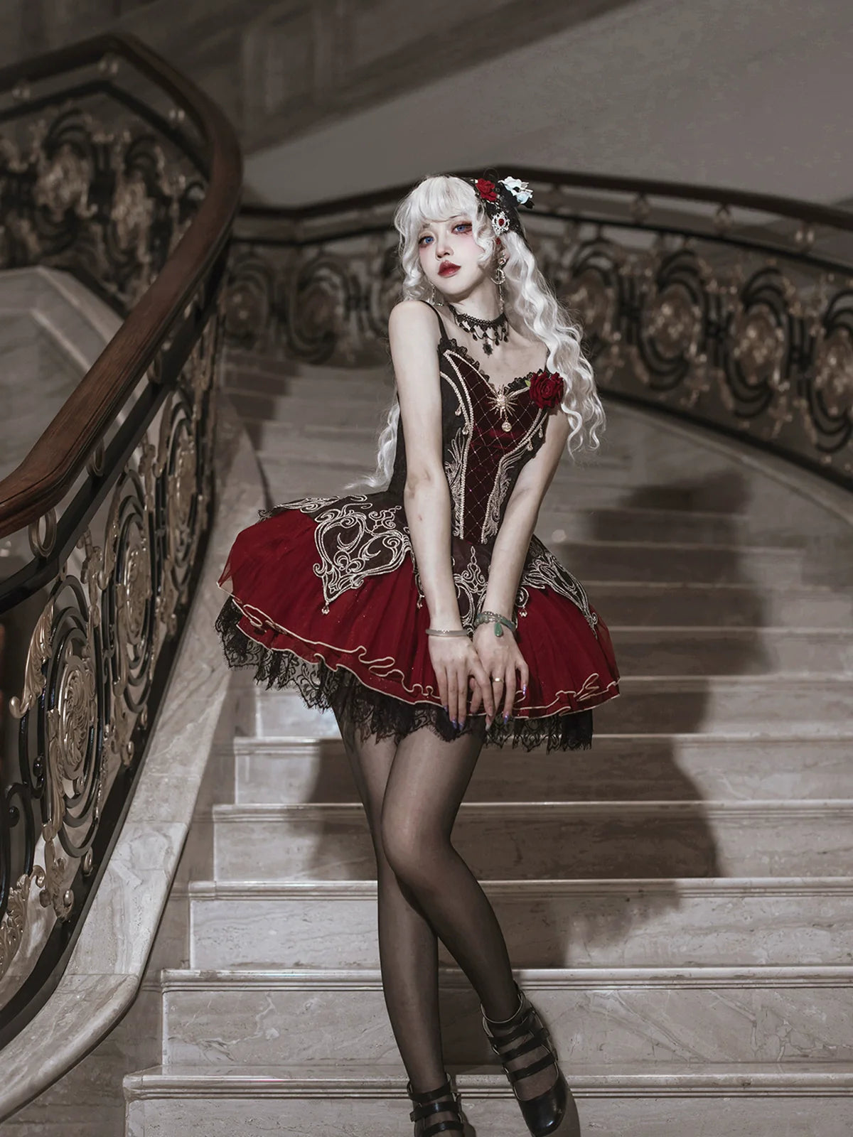 Letters from Unknown Star~Blood Feast~Gothic Lolita JSK Suit Daily Goth Dress