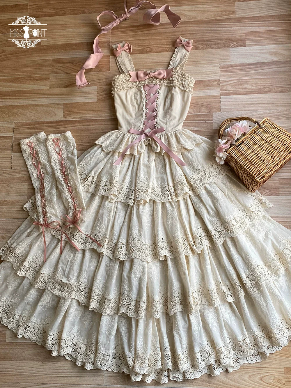 Miss Point~Forest Waltz~Classic Lolita Tiered Skirt Multi-layer Embroidered SK