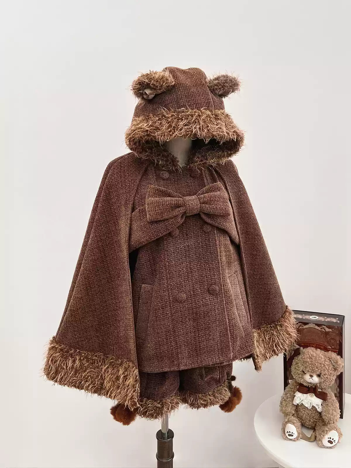 Tan Tuan~Rabbit & Bear~Winter Kawaii Lolita Cape and Shorts