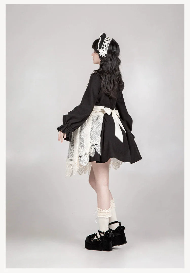 With PUJI~Twilight Choir~Twin Lolita OP Suit Loose Version Dress with Apron