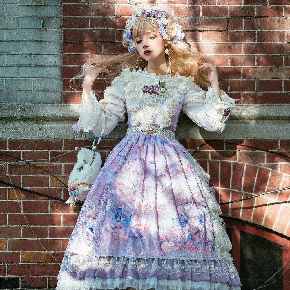 Miss Point~Elizabeth Meow~Classic Lolita Blouse Lotus Root Sleeve Lolita Shirt