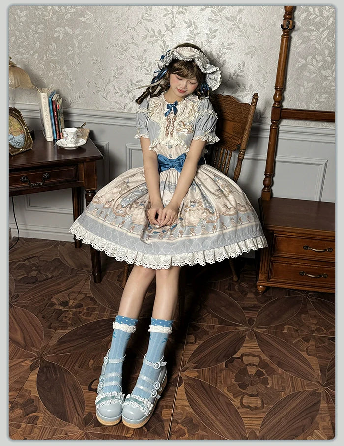 Alice Girl~Sea Salt Fairytale~Sweet Lolita Headdress Built-in Wire BNT and Bow KC