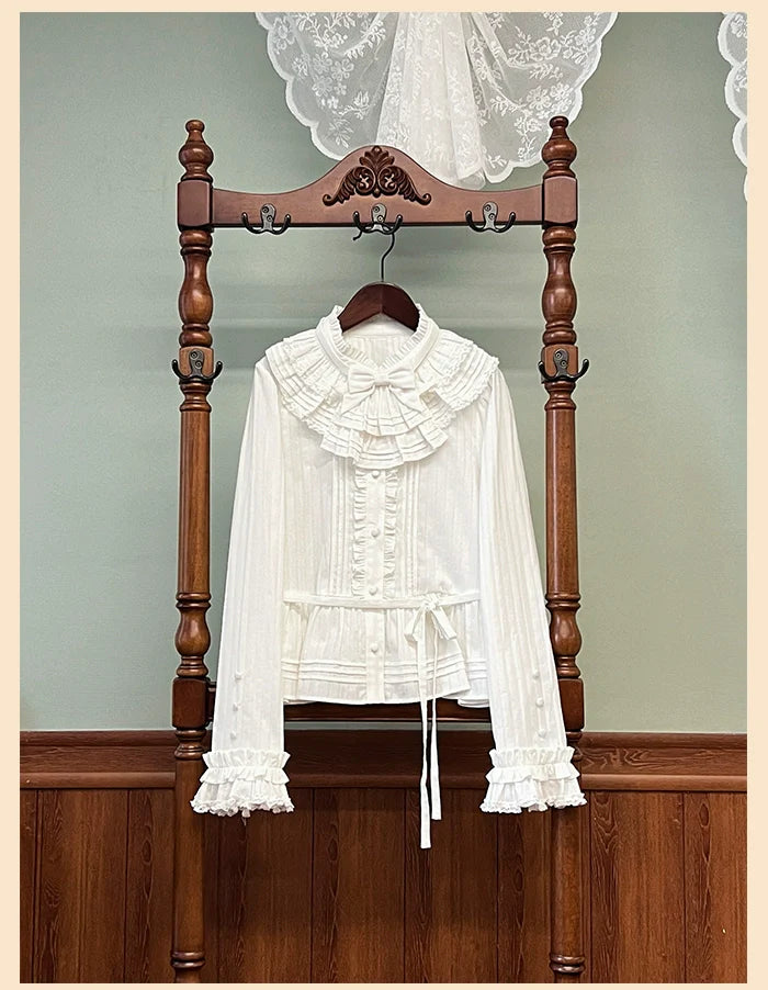 Alice Girl~Fox Band~Sweet Lolita Shirt with Bow Jabot