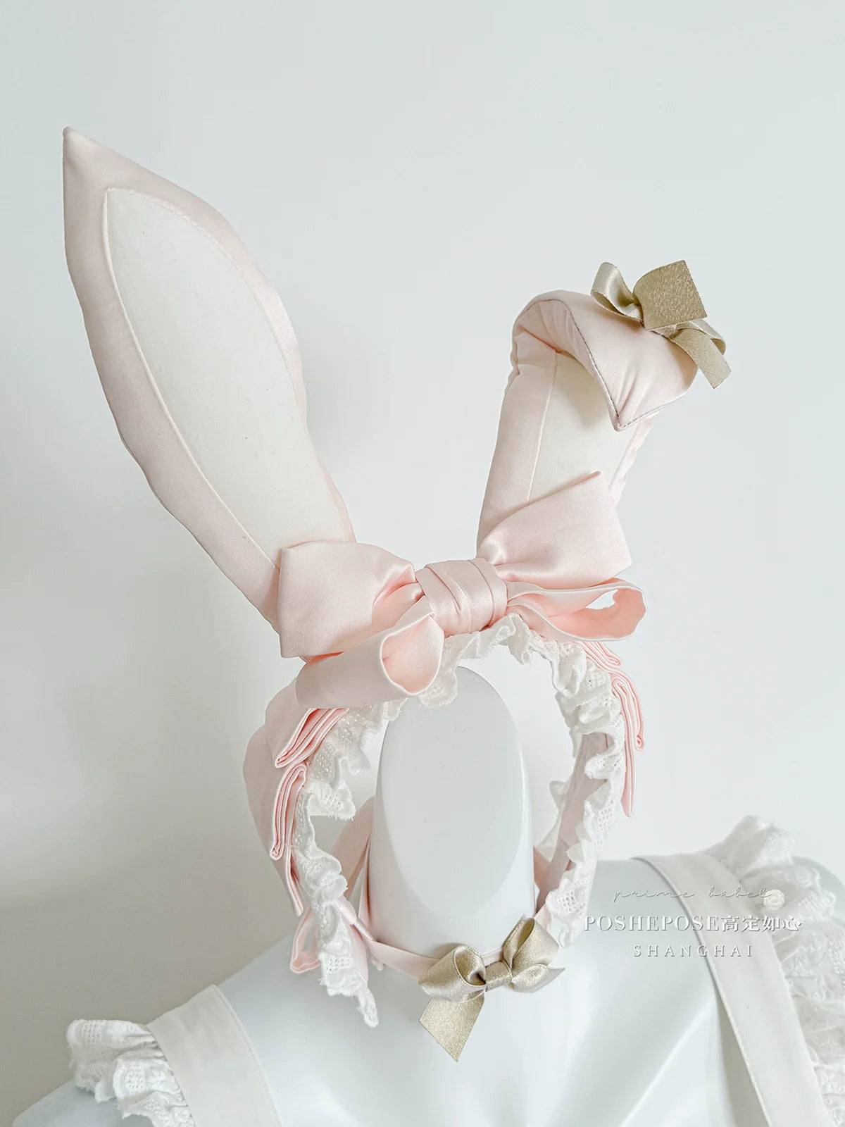 POSHEPOSE~Maid Bunny~Gorgeous Sweet Lolita OP Dress with Detachable Sleeves and Apron