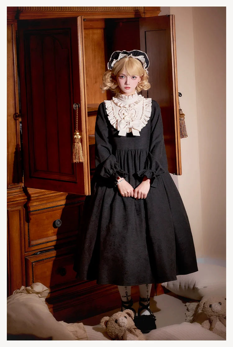 With PUJI~Twilight Choir~Twin Lolita OP Suit Loose Version Dress with Apron