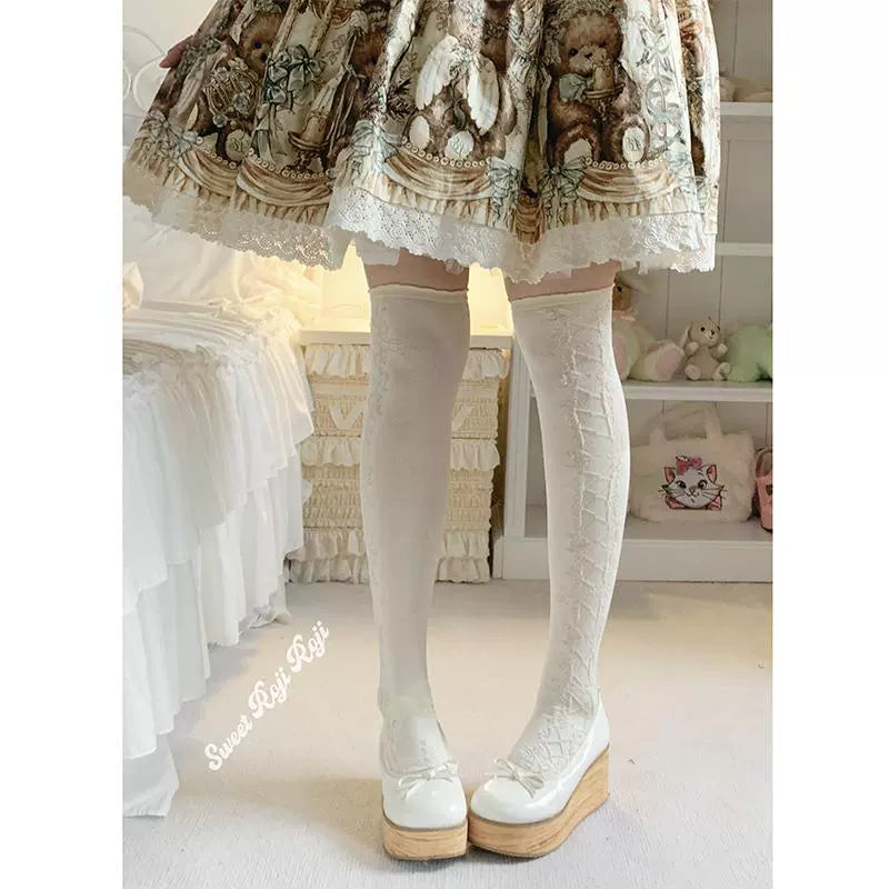 Roji Roji~Classic Lolita Socks Autumn Mid-calf Cotton Socks