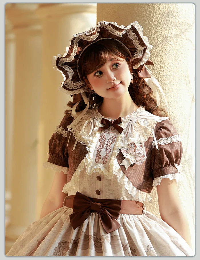 Alice Girl~Sea Salt Fairytale~Sweet Doll-like Lolita OP Animal Printed Lolita Dress