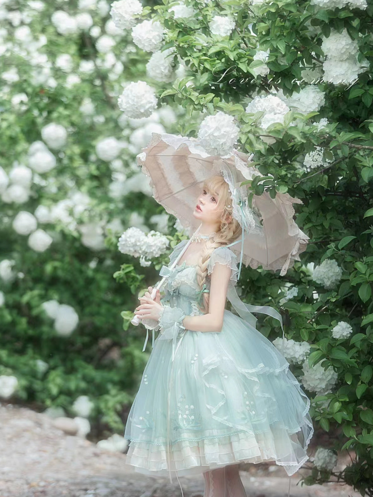 Mieye~Elegant Lolita JSK Flounce Hemline Multicolors