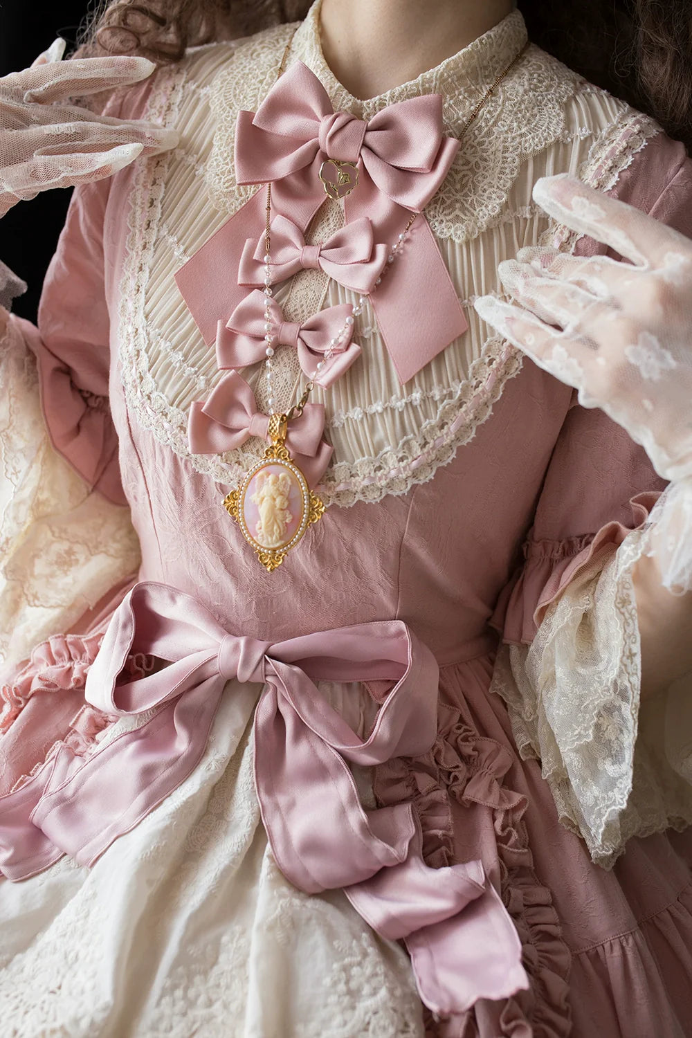 Miss Point~Lilyka Garden~Classic Lolita OP Dress Elegant Floral Wall Princess Sleeve