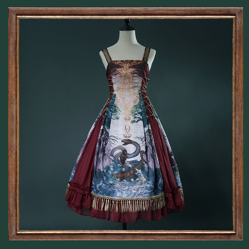 (BFM)FunCcino~Ragnarok~Nordic Style Loki Lolita JSK SK Dress