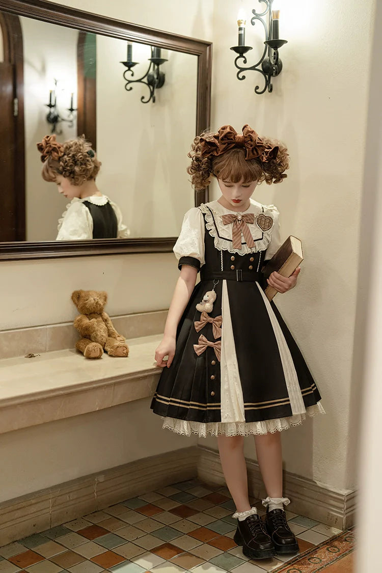 Letters from Unknown Star~Chocolate Workshop~Elegant Lolita OP Daily Short Sleeve Dress
