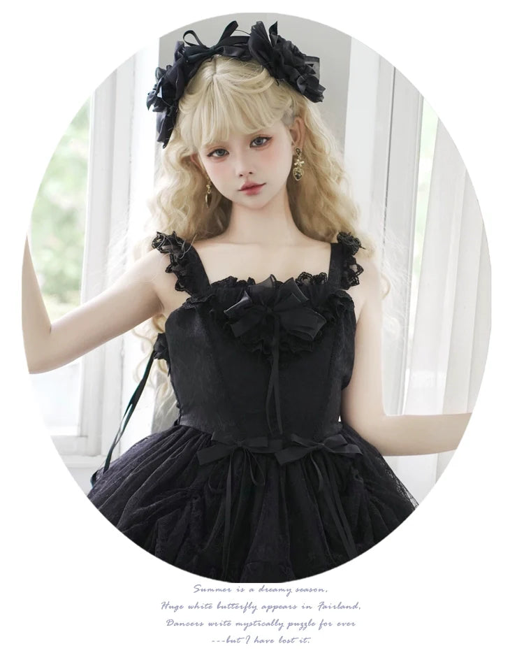 Eieyomi~Iris Love~Classic Princess Lolita JSK Elegant Chiffon Top