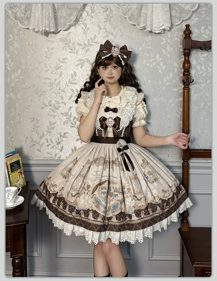 Alice Girl~Sea Salt Fairytale~Sweet Lolita Blouse Short Puff Sleeves Lolita Shirt