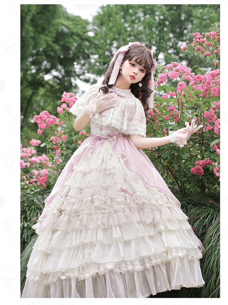 With PUJI~Nanke~Classic Lolita OP Dress Outfit with Edwardian Collar