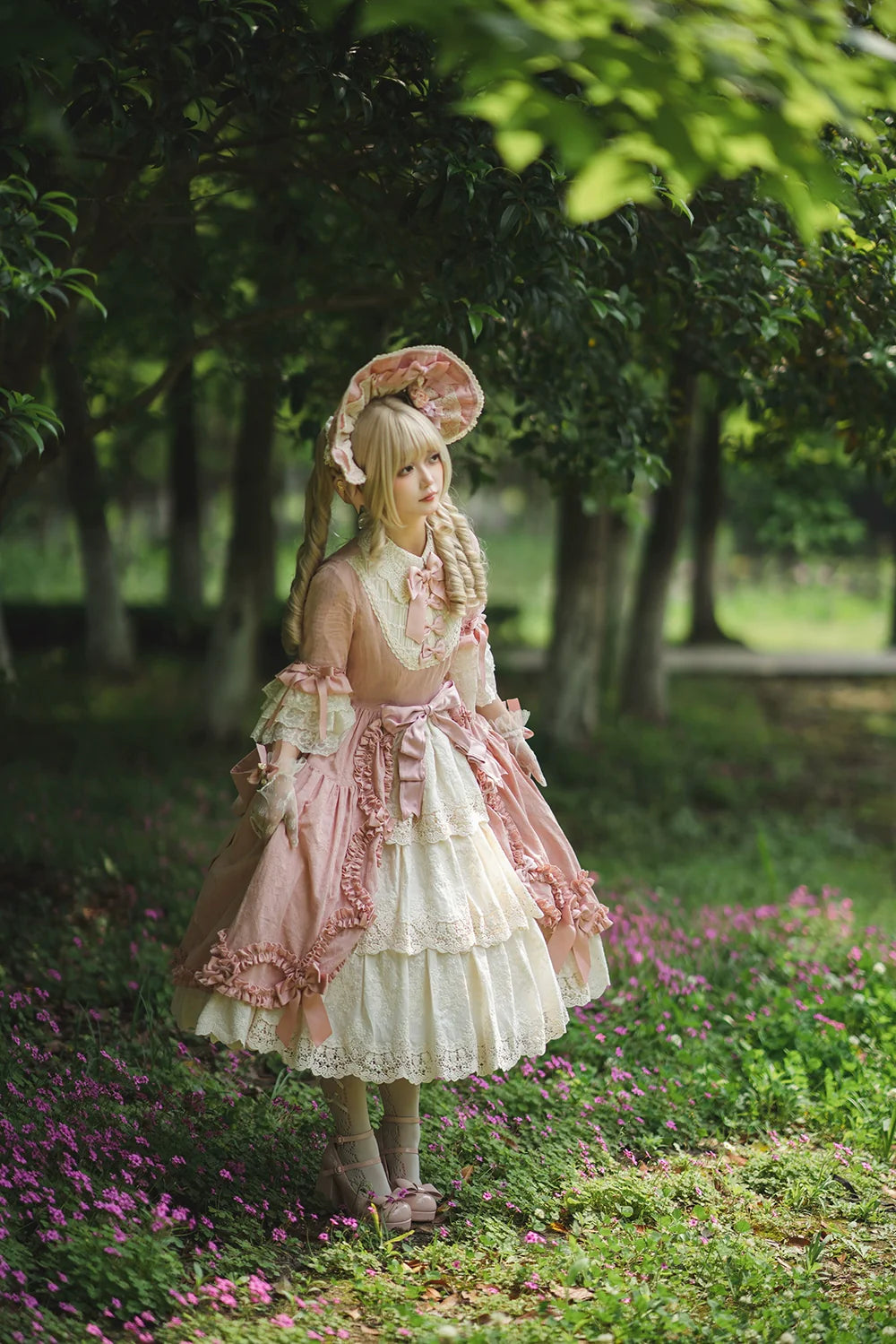 Miss Point~Lilyka Garden~Classic Lolita OP Dress Elegant Floral Wall Princess Sleeve