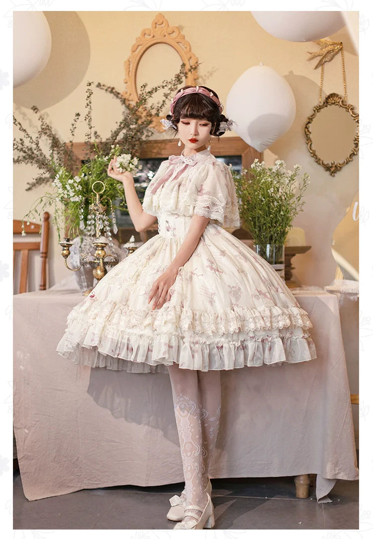 With PUJI~Nanke~Classic Lolita OP Dress Outfit with Edwardian Collar